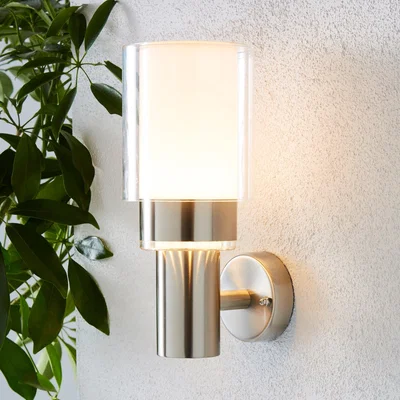 Dunelm Adoni Steel Outdoor Wall Light Chrome