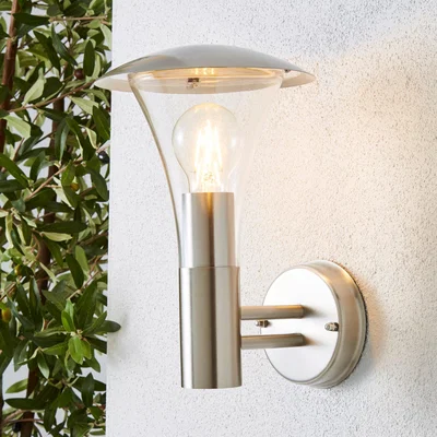 Dunelm Grax Steel Outdoor Wall Light Silver