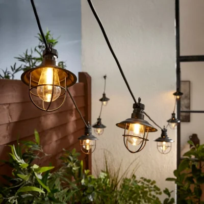Dunelm Round Cage 8 LED String Lights