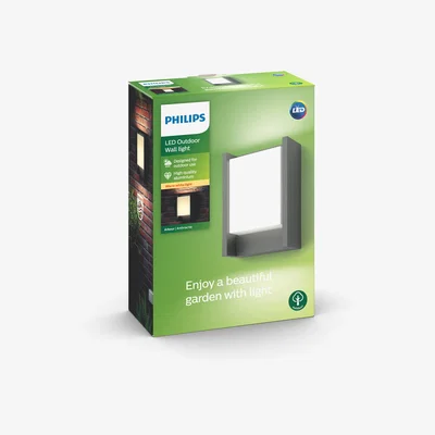 Dunelm Philips Arbour Integrated LED Outdoor Wall Light Anthracite