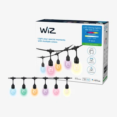 Dunelm WiZ 48ft Smart Ambient Outdoor String Lights Black