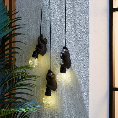 Dunelm Sloth Hanging Solar Lights Rust