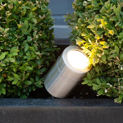 Dunelm Lantana Metal Directional Outdoor Ground Spike Light Stainless Steel