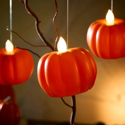 Dunelm Pack of 5 Hanging Pumpkin Lights