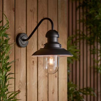Dunelm Return - Vogue Preston Curved Outdoor Wall Light, Matt Black