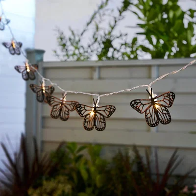 Dunelm Butterfly 10 LED Indoor Outdoor String Lights Rust