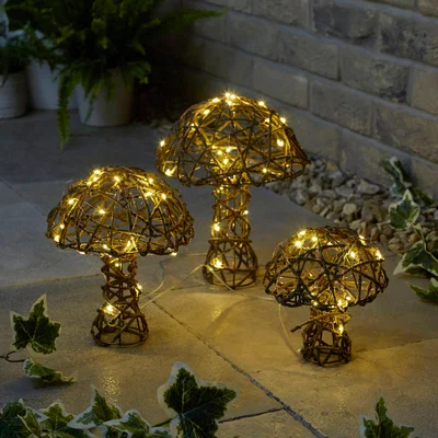 Dunelm Set of 3 Mushroom LED Indoor Outdoor Lights