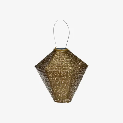 Dunelm Fallen Fruits Diamond Sashiko Solar Lantern Gold