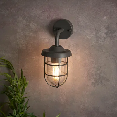 Dunelm Barker Industrial Outdoor Wall Light Grey