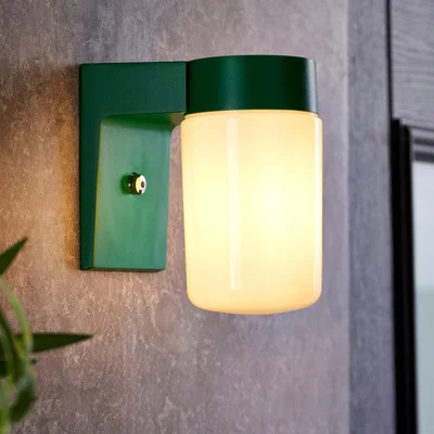 Dunelm Elements Taylor Industrial Outdoor Wall Light Green