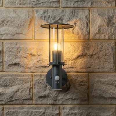 Dunelm Myosotis PIR Chimney Outdoor Wall Light Grey