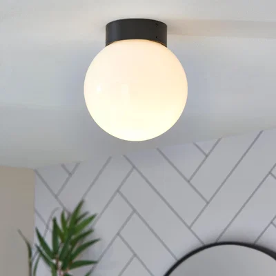 Dunelm Sligo Industrial Outdoor Flush Ceiling Light White