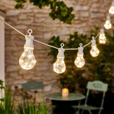 Dunelm White Festoon Lights 20 Bulbs White