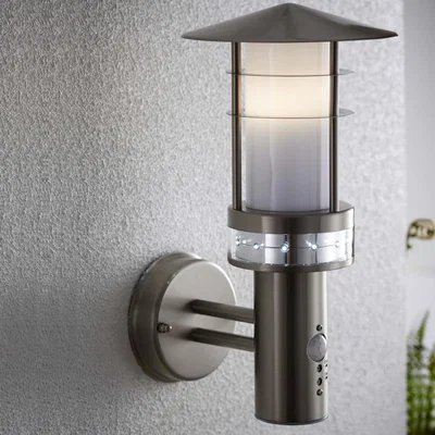 Dunelm Vogue Lighting Conner Outdoor PIR Wall Light Silver