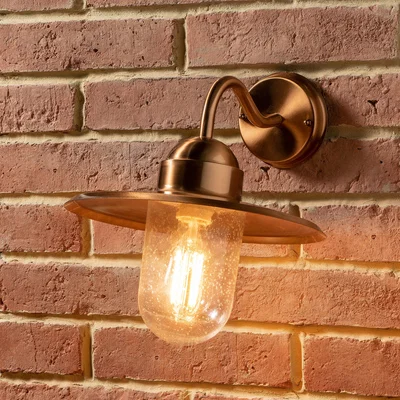 Dunelm Lilium Glass Fisherman Outdoor Wall Light Brown
