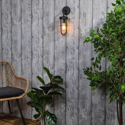 Homebase Woking Caged Outdoor Wall Light - Black