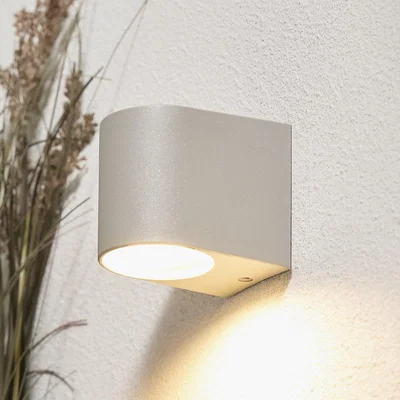 Homebase Outdoor Down Flush Wall Light - Light Grey