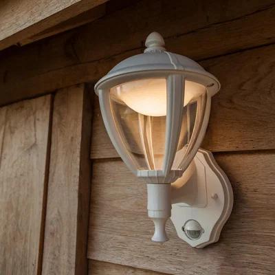 Homebase Lutec Unite LED PIR Outdoor Wall Light - White