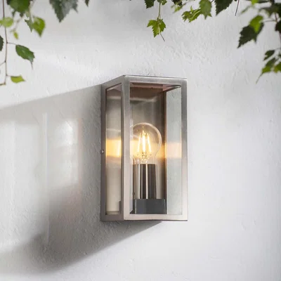 Homebase Oxford Outdoor Wall Light - Stainless Steel