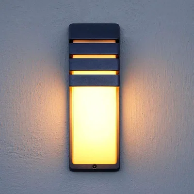 Homebase Lutec City Outdoor Bulkhead Wall Light - Anthracite