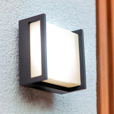 Homebase Lutec Qubo LED Square Outdoor Wall Light - Anthracite