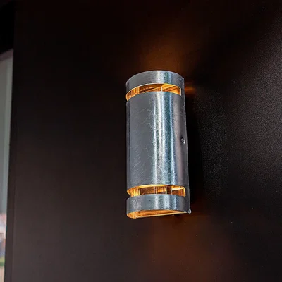 Homebase Lutec Ran 2x GU10 Outdoor Wall Light - Galvanised Steel