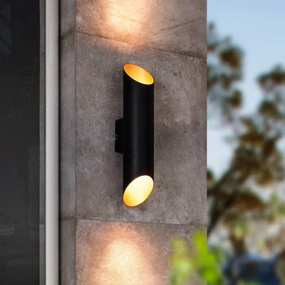 Homebase Eglo Agolada Outdoor LED Wall Light - Black & Copper