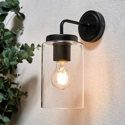 Homebase Clifton Outdoor Wall Light - Black