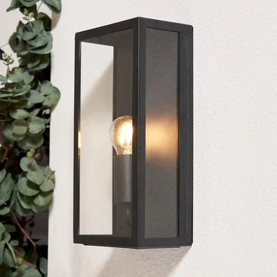 Homebase Outdoor Box Lantern Wall Light - Anthracite