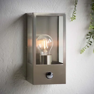 Homebase Oxford PIR Outdoor Wall Light - Stainless Steel