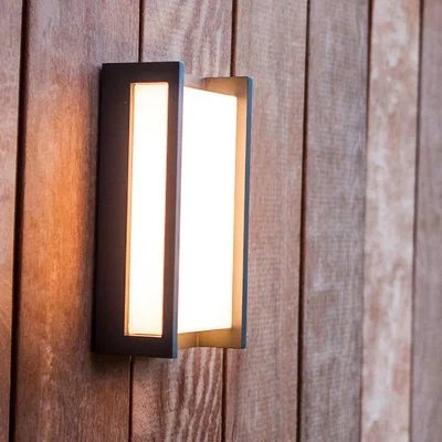Homebase Lutec Qubo RGB LED Outdoor Wall Light with Lutec Connect Technology - Anthracite