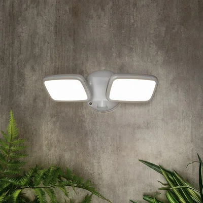 Homebase Lynn 2 Light Outdoor Wall Light (IP65) - White