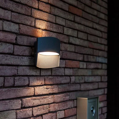 Homebase Lutec Lotus LED Up & Down Outdoor Wall Light - Anthracite
