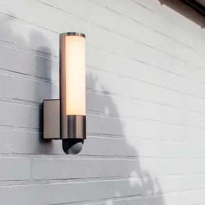 Homebase Lutec Leda LED Outdoor Wall Light with PIR Motion Sensor - Stainless Steel