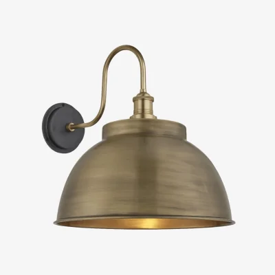 Industville Swan Neck Outdoor & Bathroom Dome Wall Light - 17 Inch