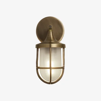 Industville Harbour Outdoor & Bathroom Wall Light - Brass