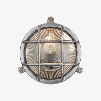 Industville Bulkhead Outdoor & Bathroom Round Wall Light - 8 Inch