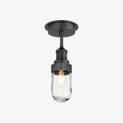 Industville Brooklyn Outdoor & Bathroom Semi Flush Mount - Pewter