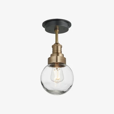 Industville Brooklyn Outdoor & Bathroom Globe Semi Flush Mount