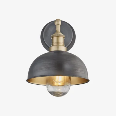 Industville Brooklyn Outdoor & Bathroom Dome Wall Light - 8 Inch