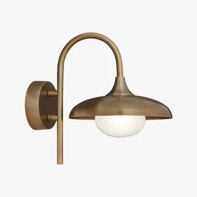 Industville Hayle Outdoor & Bathroom Wall Light - Brass