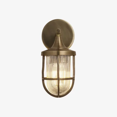 Industville Harbour Outdoor & Bathroom Wall Light - Brass