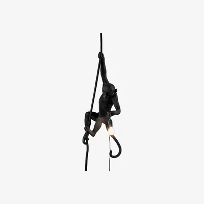 John Lewis Seletti Hanging Monkey Indoor/Outdoor Old Pendant Light, Black