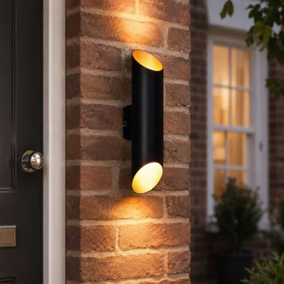 Pagazzi Agolada 2-Light Black LED Outdoor Wall Light