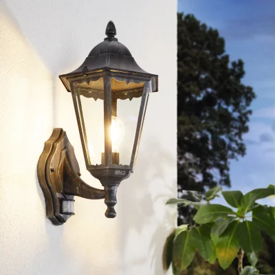 Pagazzi Navedo Black Outdoor Wall Light Upwards with Sensor