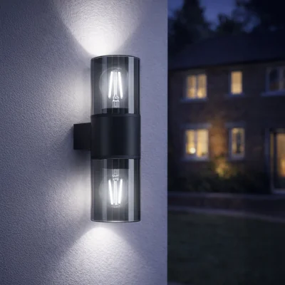 Pagazzi Cropani 2-Light Black Outdoor Wall Light