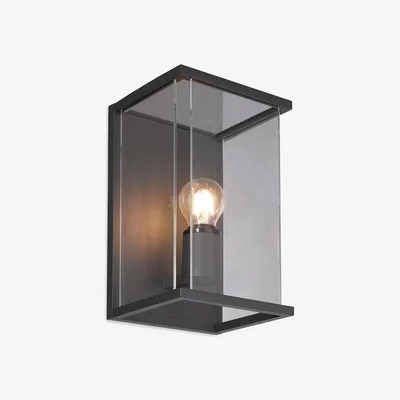 Pagazzi Carlton 1 Light IP45 Glass and Graphite Wall Light