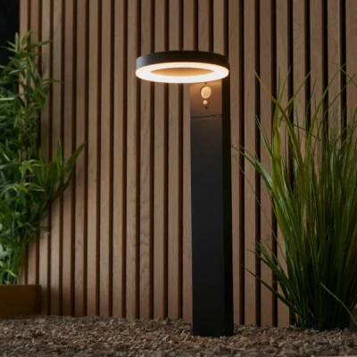 Pagazzi Ebro Outdoor IP44 PIR Black Solar-Powered Post