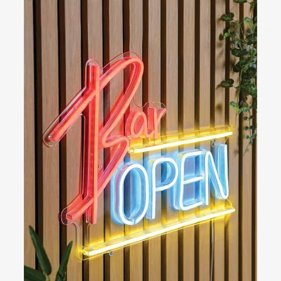 The Range Bar Open Outdoor Neon Sign