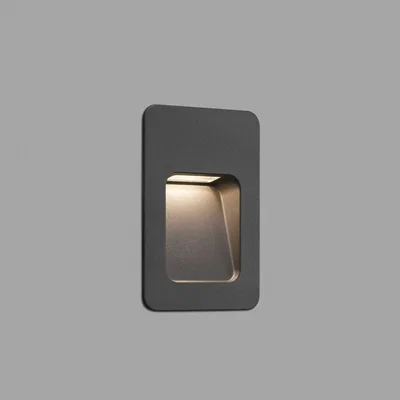 The Range Nase LED Outdoor Recessed Wall Light - Dark Grey / 13.5cm